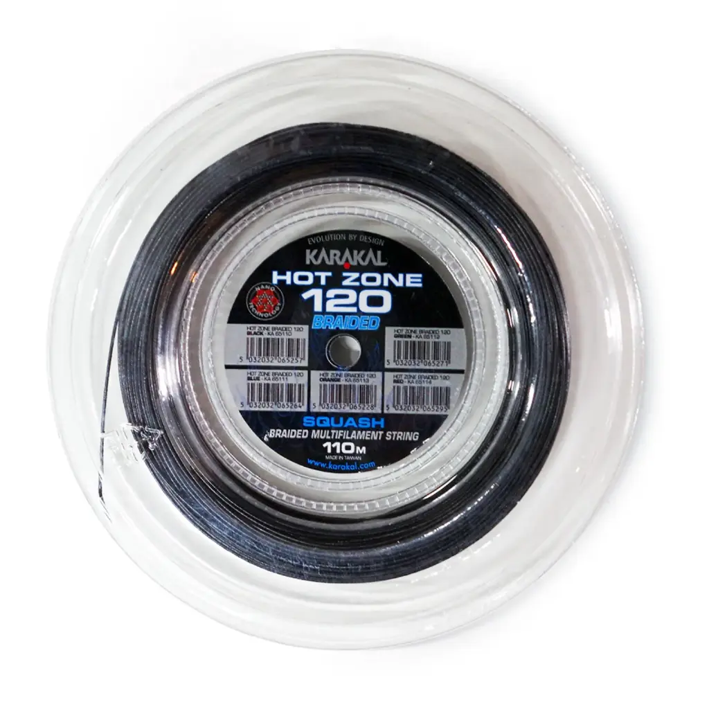 Karakal Hot Zone Braided 120 - Noir - Bobine Cordage de Squash 220m