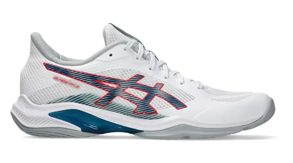 Asics Blade FF 2 2025 - White / Mako Blue - Chaussure de Squash / Racquetball (42)