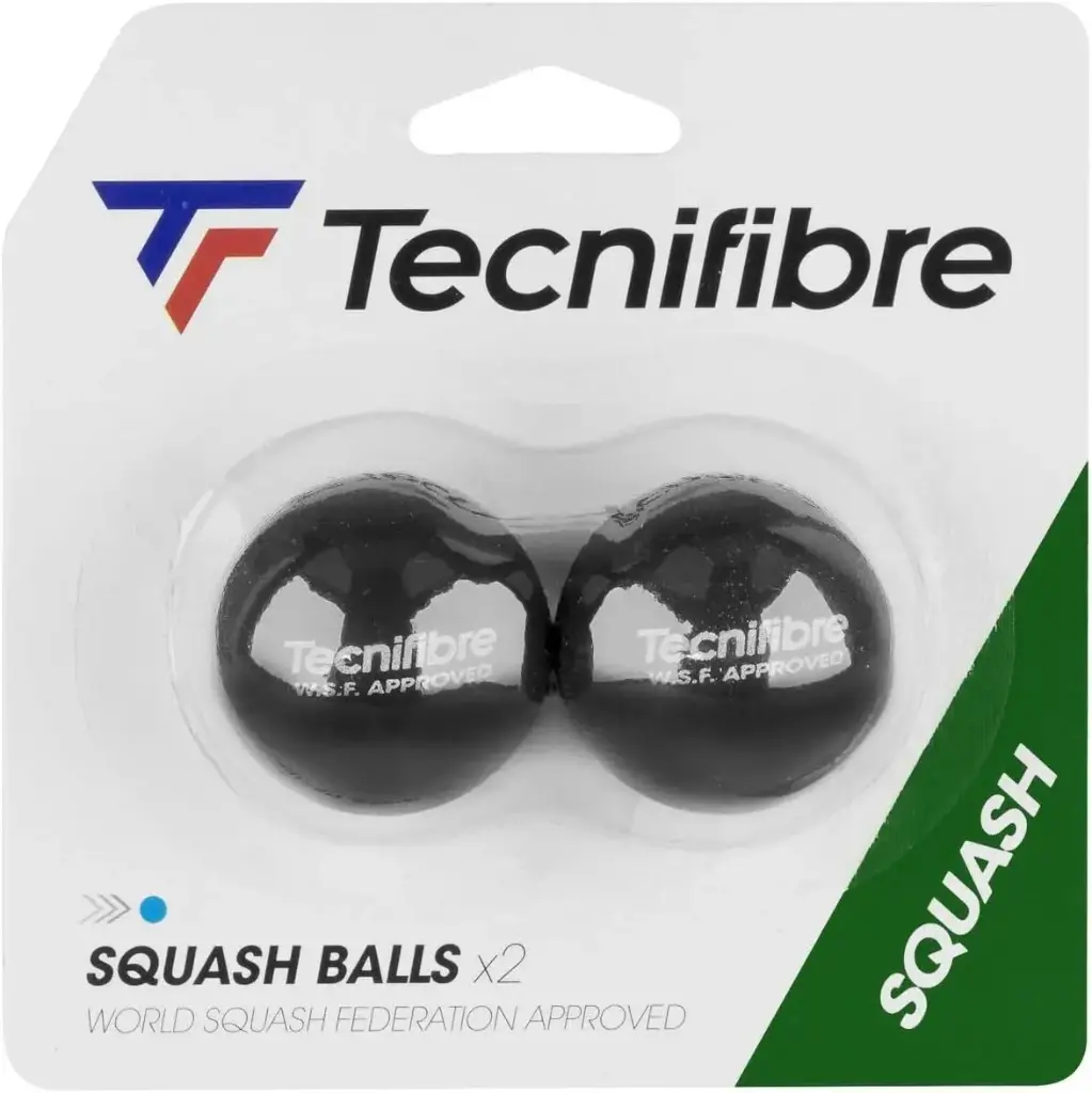 Tecnifibre Point Bleu - Pack de 2 Balles de Squash