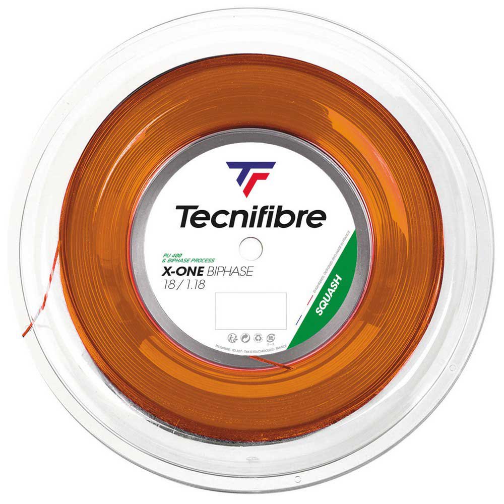 Tecnifibre X-One Biphase 18/1.18mm - Orange - 200m Spool of Squash String