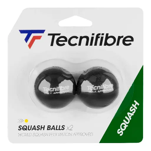 Tecnifibre Point Yellow - Pack of 2 Squash Balls